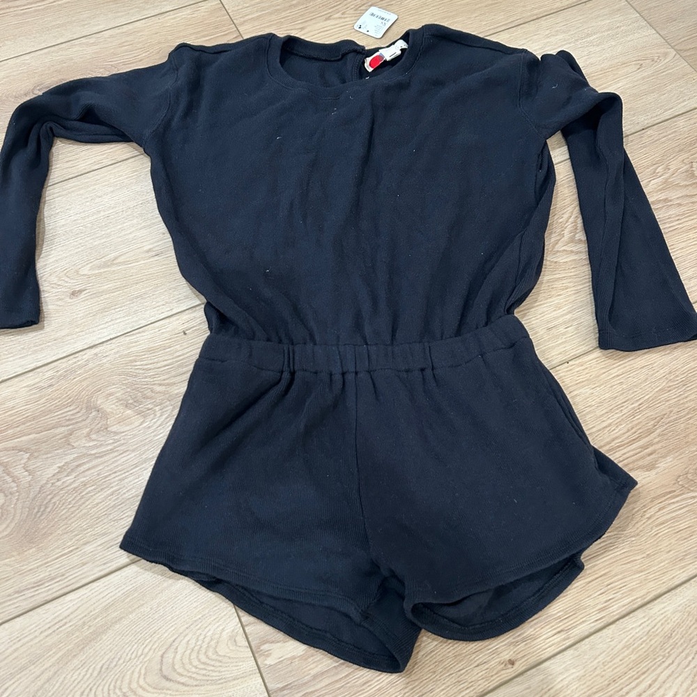 Free People Black Long Sleeve Romper